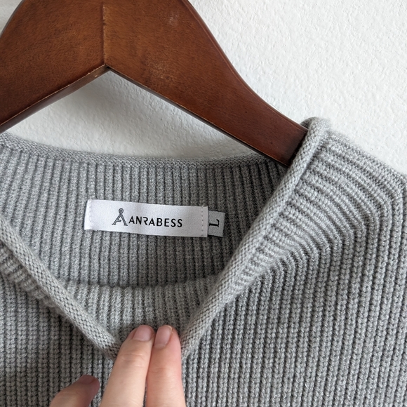 NWOT Viral ANRABESS Sleeveless Turtleneck Knit Sweater FP Dupe Gray - Picture 2 of 6